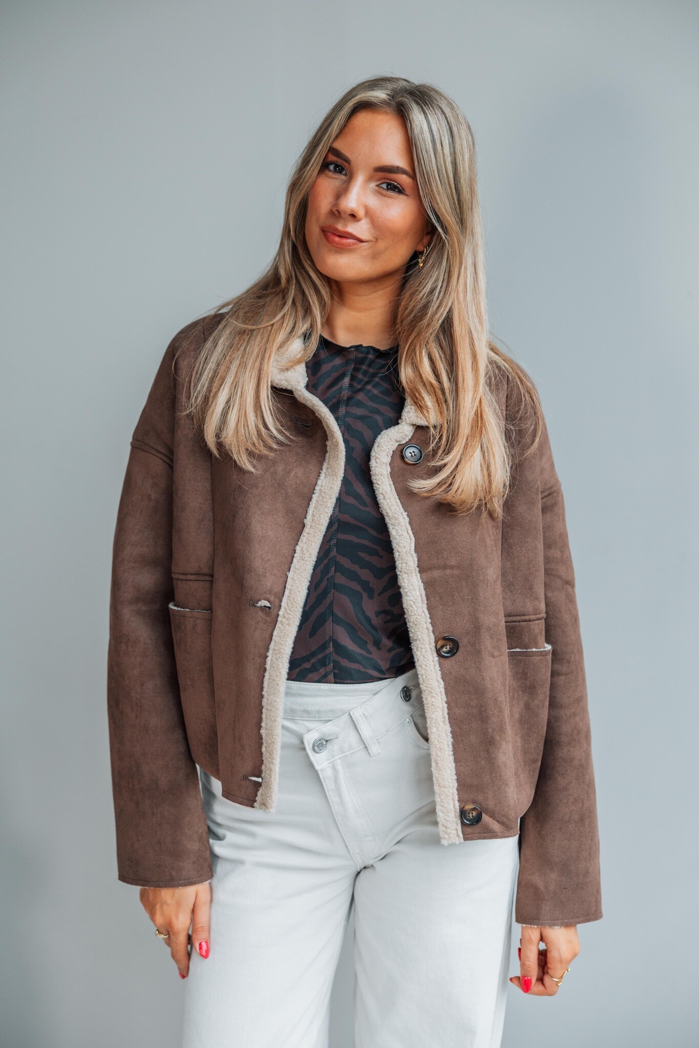 Suede stijl herfstjas