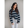 Trui gestreept polo blauw | Camila