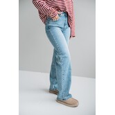 Jeans straight leg blauw studs | Dena