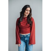 Gina Tricot drapy top | pomegranate