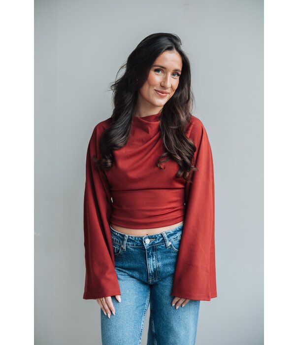 Gina Tricot Gina Tricot drapy top | pomegranate