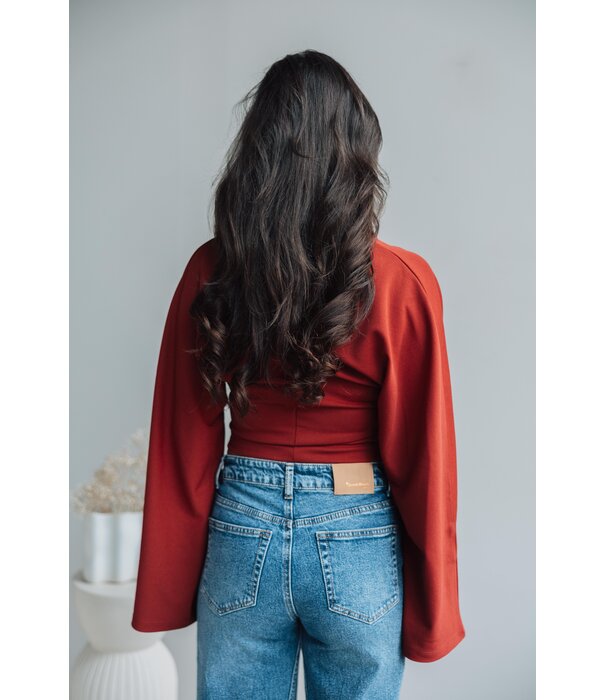 Gina Tricot Gina Tricot drapy top | pomegranate