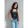Gina Tricot satin scarf top | black