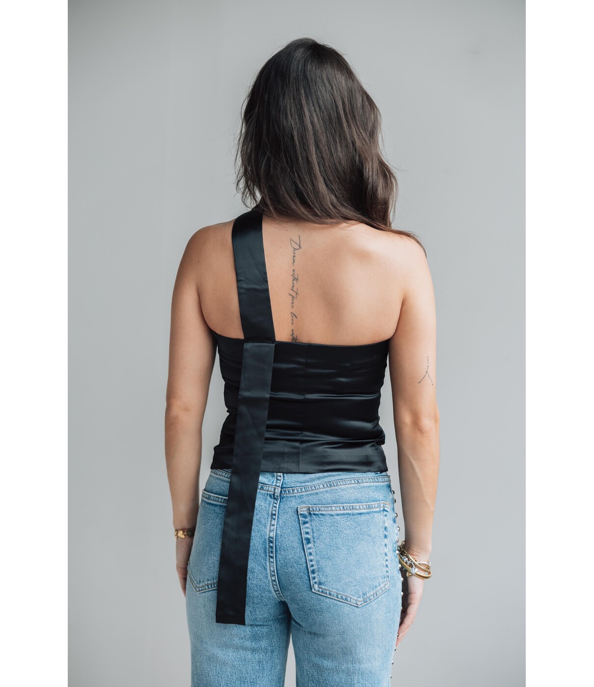 Gina Tricot Gina Tricot satin scarf top | black