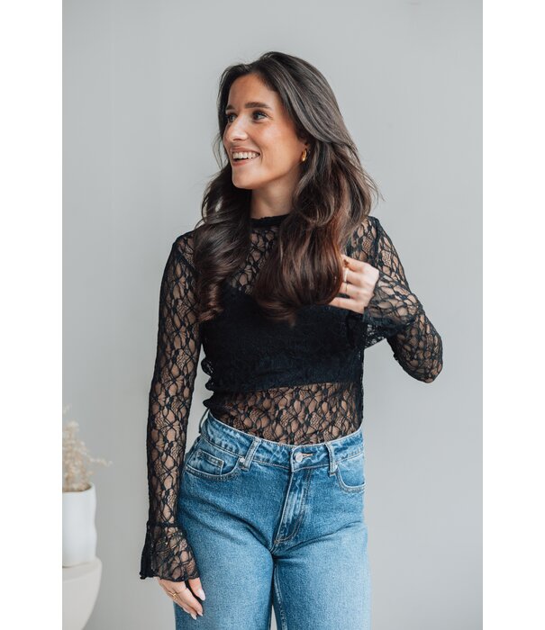 La Rebelle Top lace zwart | Floor