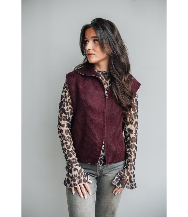 La Rebelle Spencer bordeaux rood | Marijn