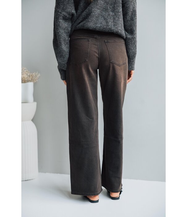La Rebelle Jeans wide leg bruin | Guusje