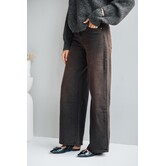 Jeans wide leg bruin | Guusje