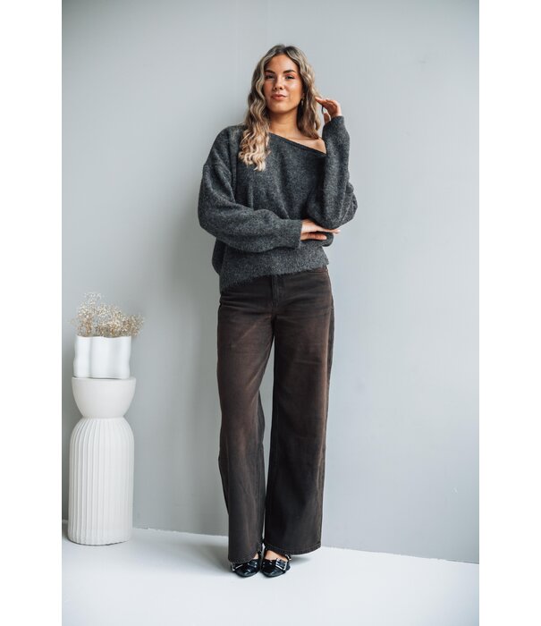 La Rebelle Jeans wide leg bruin | Guusje