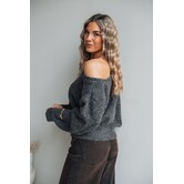 Trui off shoulder bruin | Marlie