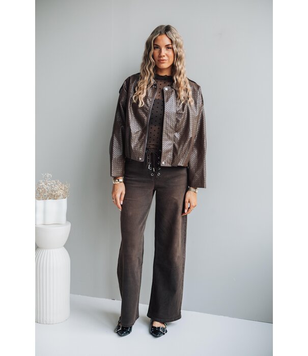 La Rebelle Jeans wide leg bruin | Amber