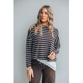 Top gestreept bruin/blauw | Kathy