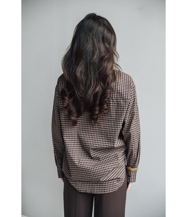 La Rebelle Blouse geruit bruin | Naomi