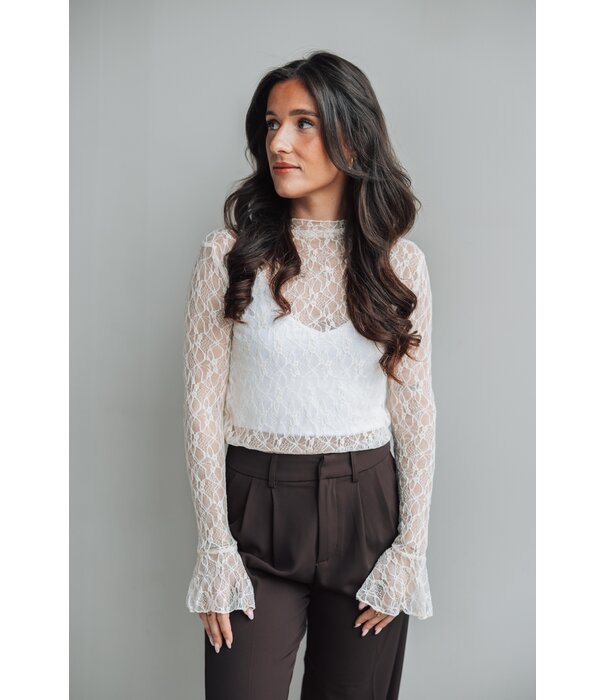 La Rebelle Top lace beige | Floor