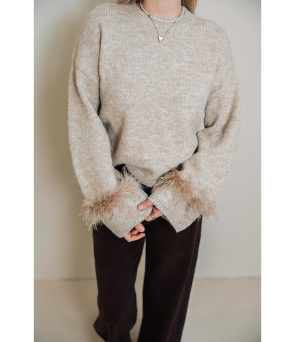 Fluresk Fluresk Rielle knit sweater | warm taupe