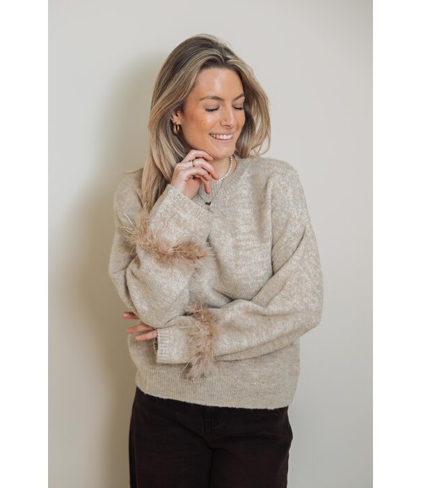 Fluresk Fluresk Rielle knit sweater | warm taupe