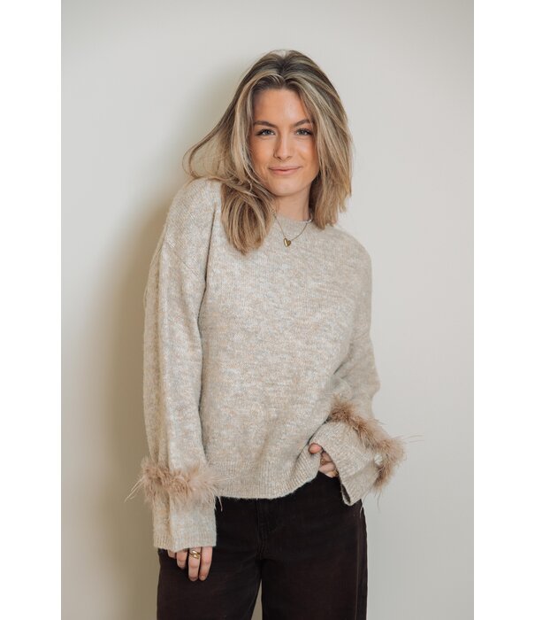 Fluresk Fluresk Rielle knit sweater | warm taupe