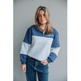 Colourful Rebel colourblock zip sweat | deep cobalt