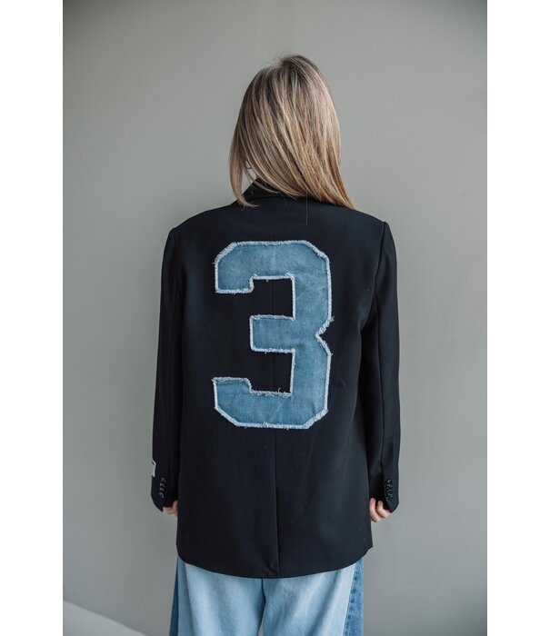 Colourful Rebel Colourful Rebel jesra blazer denim patch | black