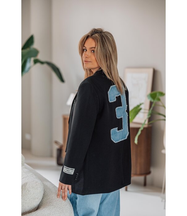 Colourful Rebel Colourful Rebel jesra blazer denim patch | black