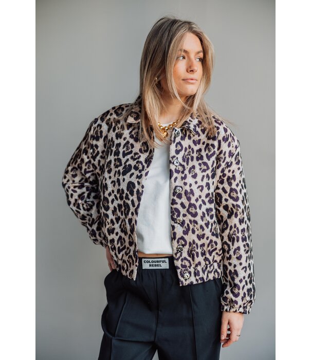 Colourful Rebel Colourful Rebel bente leopard jacquard jacket