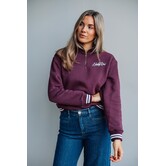 Colourful Rebel striped cuff zip sweat | merlot red