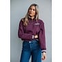 Colourful Rebel striped cuff zip sweat | merlot red