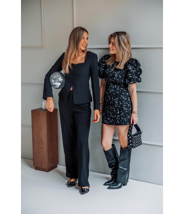 Gina Tricot Gina Tricot brocade dress | black