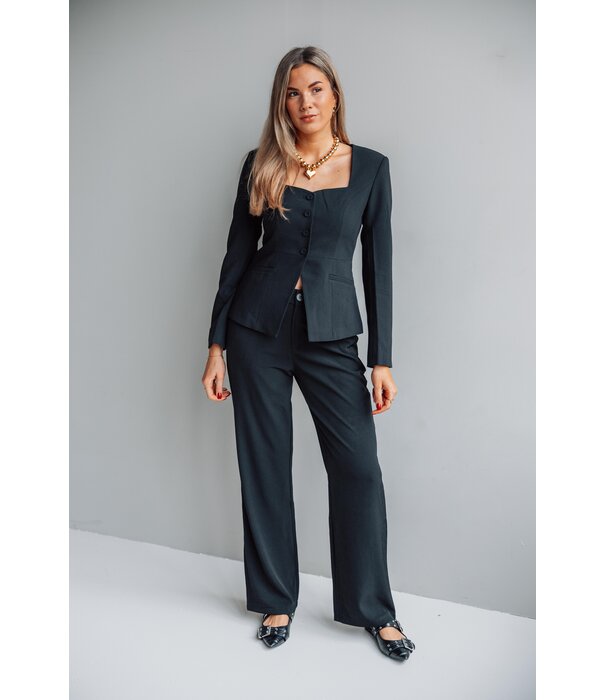 Gina Tricot Gina Tricot heart shaped tailored blazer | black