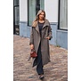 Gina Tricot Belted wool blend coat | taupe grey