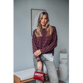 Top gestreept bruin/roze | Kathy