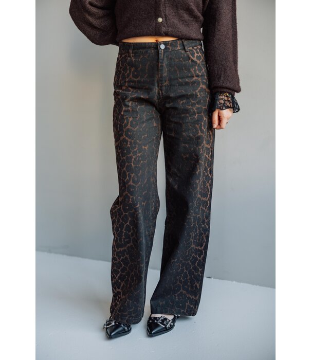 La Rebelle Jeans bruin leopard | Tessie