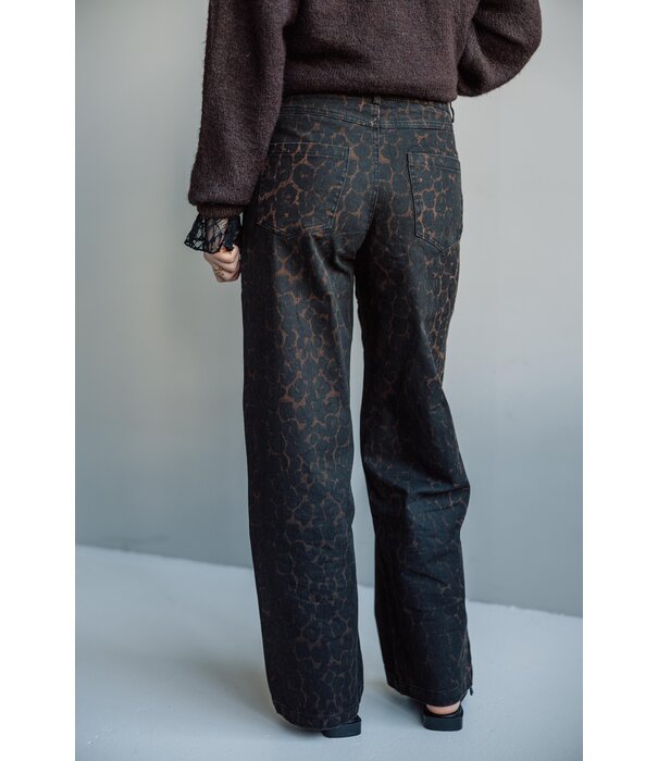 La Rebelle Jeans bruin leopard | Tessie