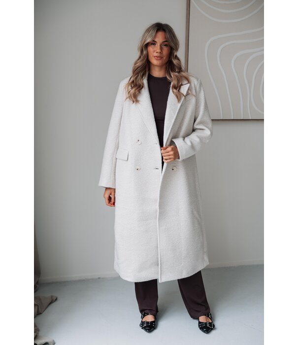 Gina Tricot Gina Tricot Long boucle coat | cream
