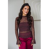 Top lace bordeaux rood | Floor