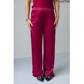 Pantalon satijn bordeaux rood | Dominique