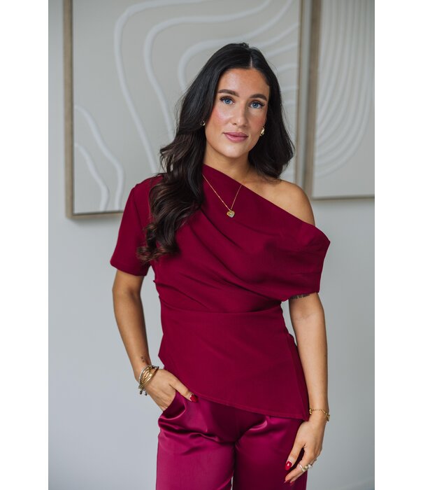 La Rebelle Top bordeaux rood | Polly