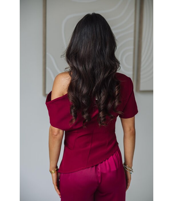 La Rebelle Top bordeaux rood | Polly