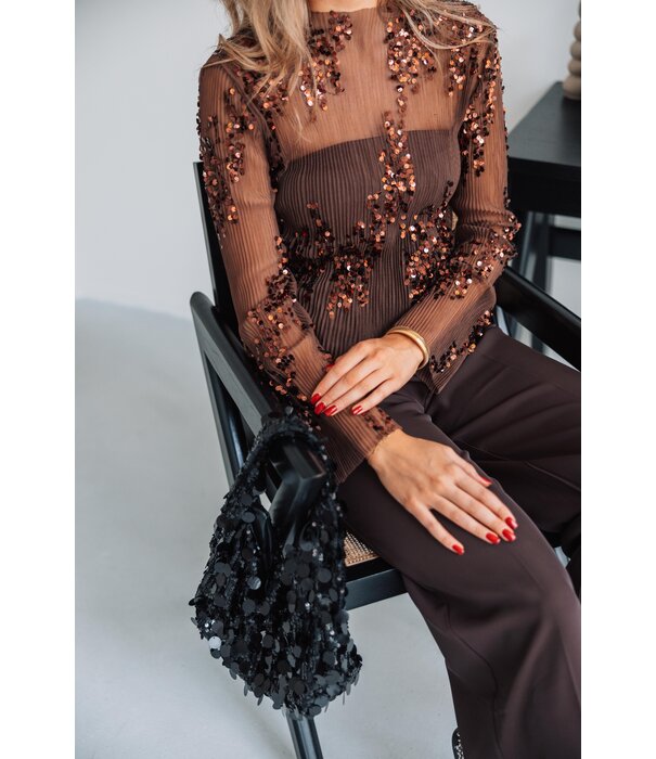 La Rebelle Top mesh bruin | Hilke