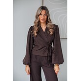 Blazer pailletten bruin | Josje