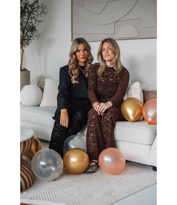 La Rebelle Kanten broek bruin | Lucy