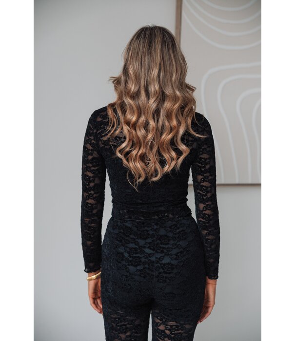La Rebelle Kanten top zwart | Lucy