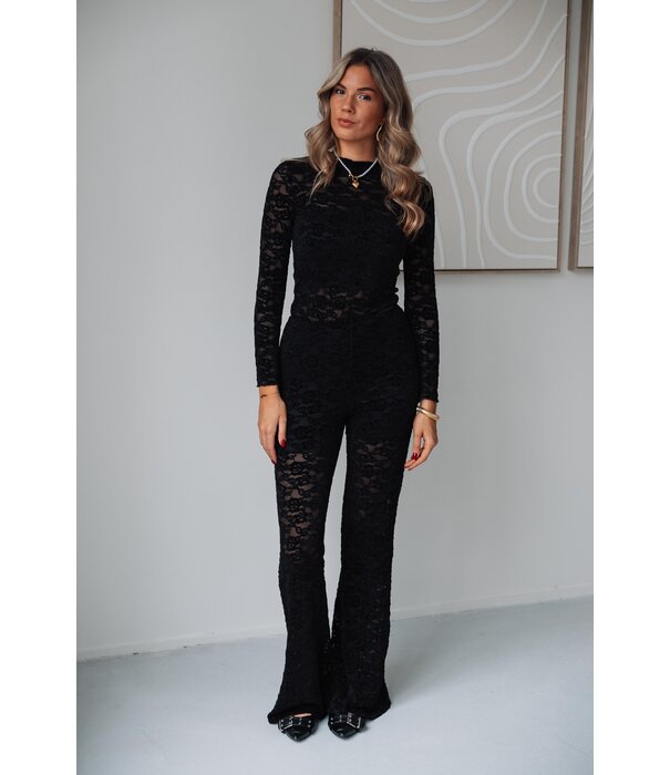 La Rebelle Kanten broek zwart | Lucy
