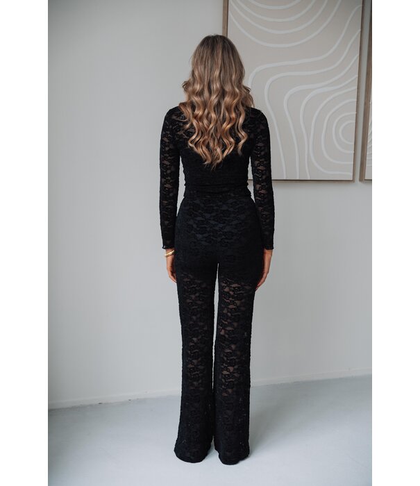La Rebelle Kanten broek zwart | Lucy