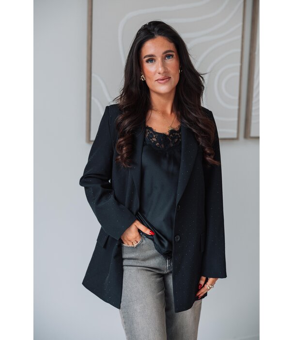 La Rebelle Blazer pailletten zwart | Alara