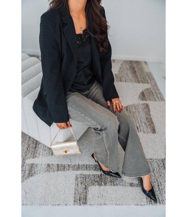 La Rebelle Blazer pailletten zwart | Alara