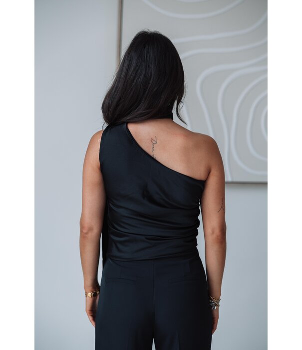 La Rebelle Top satijn zwart | Annelot