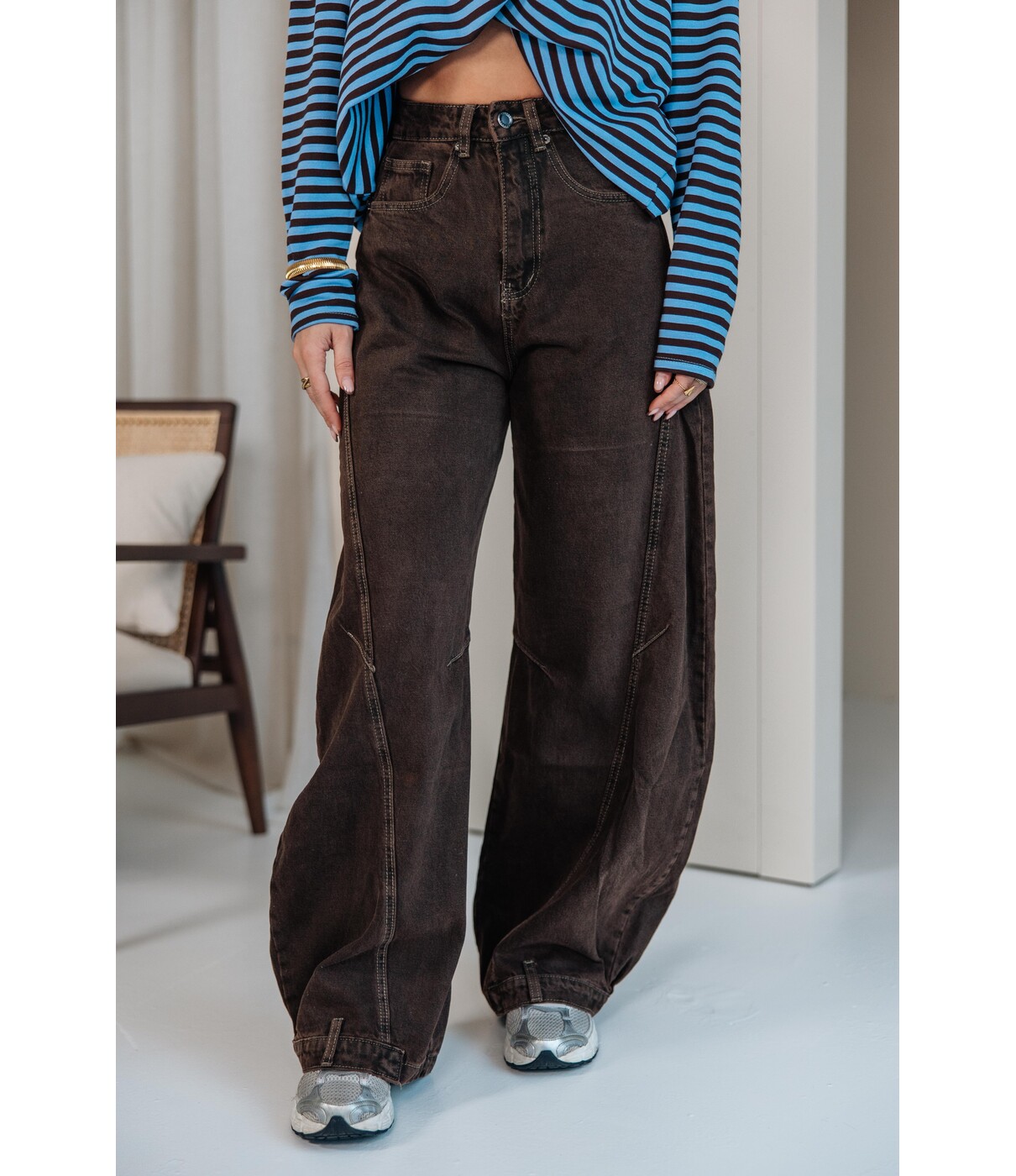 Jeans balloon bruin | Yara