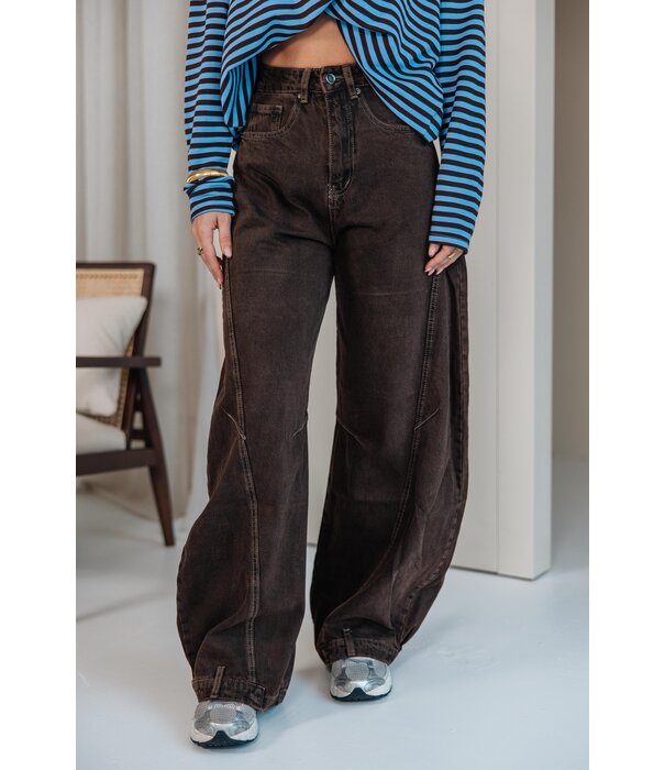 La Rebelle Jeans balloon bruin | Yara