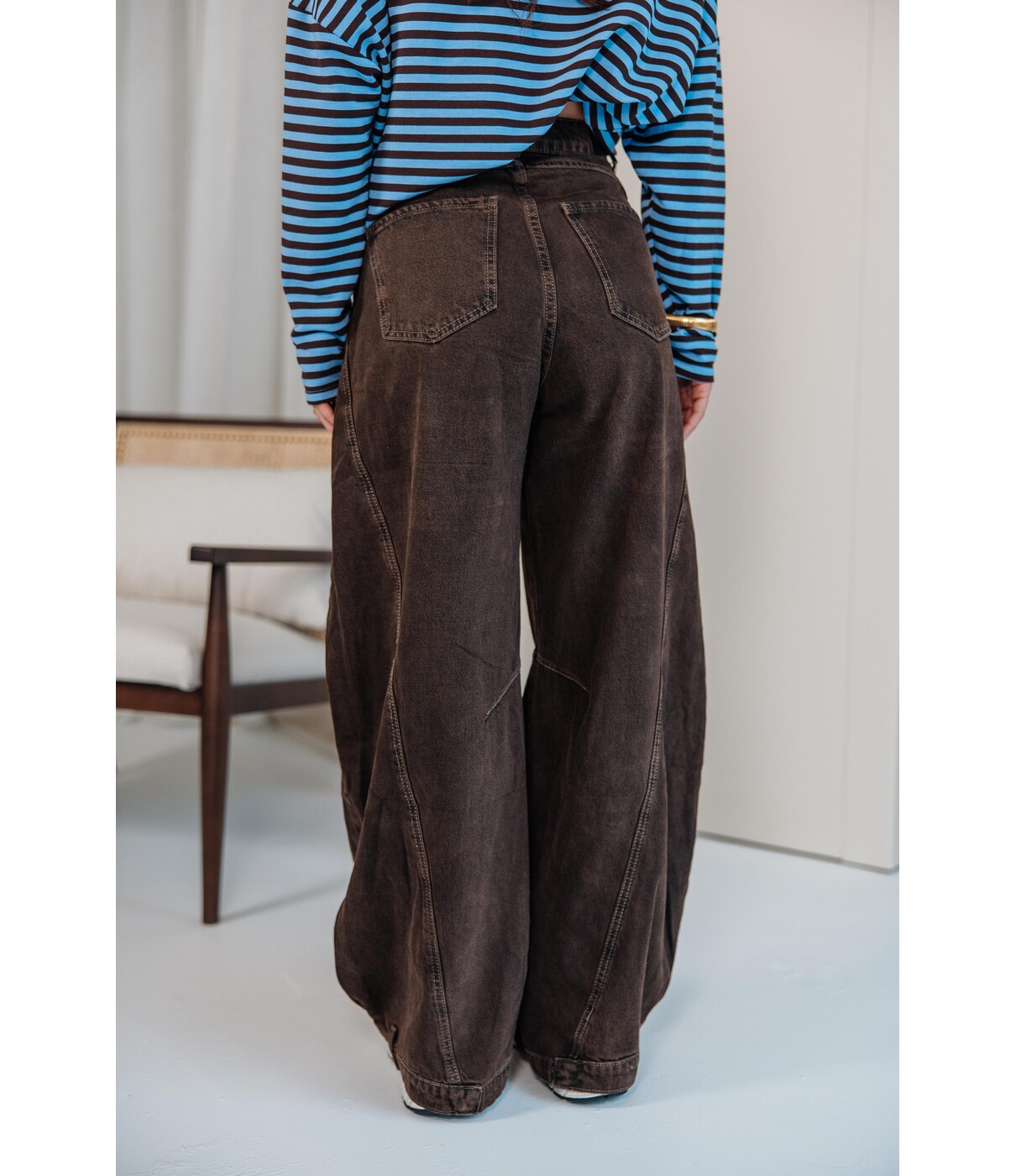 Jeans balloon bruin | Yara